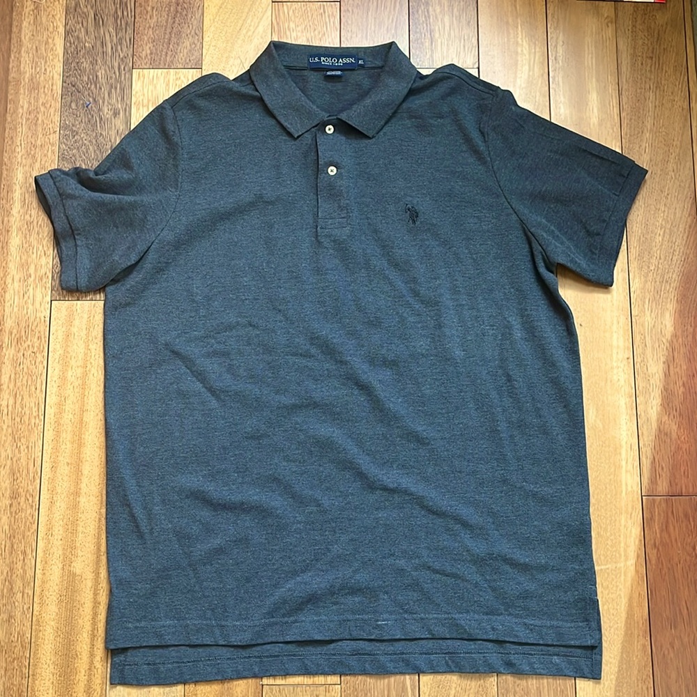 US Polo Assn, gray polo shirt, size XL